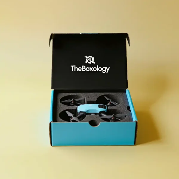 Custom-designed drone packaging boxes for branding and product display.